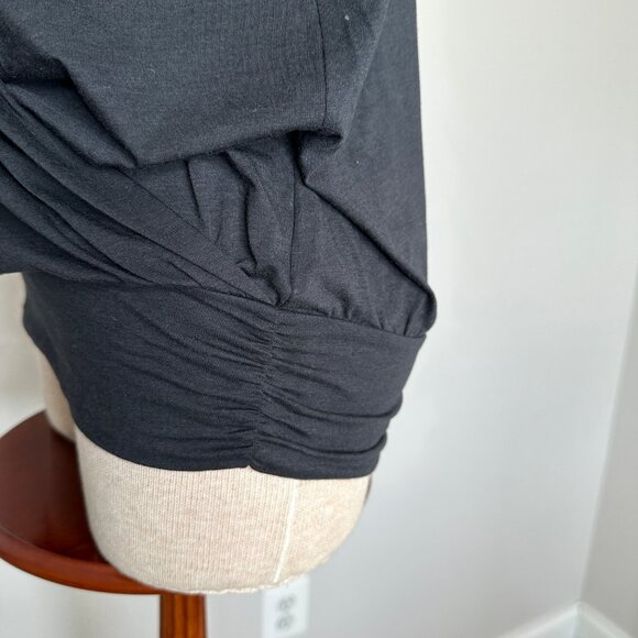 Garnet Hill Women's Essential Banded Surplice Knit Tank Black Size Large - Picture 5 of 8